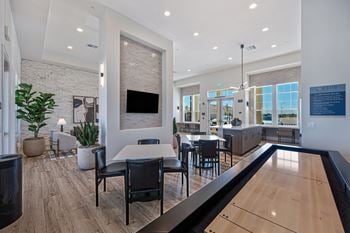 Clubroom with kitchenette and outdoor covered patio